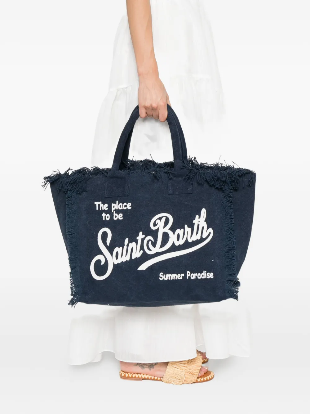 MC2 Saint Barth Vanity fringed cotton tote bag | Tote Bags | Image 2