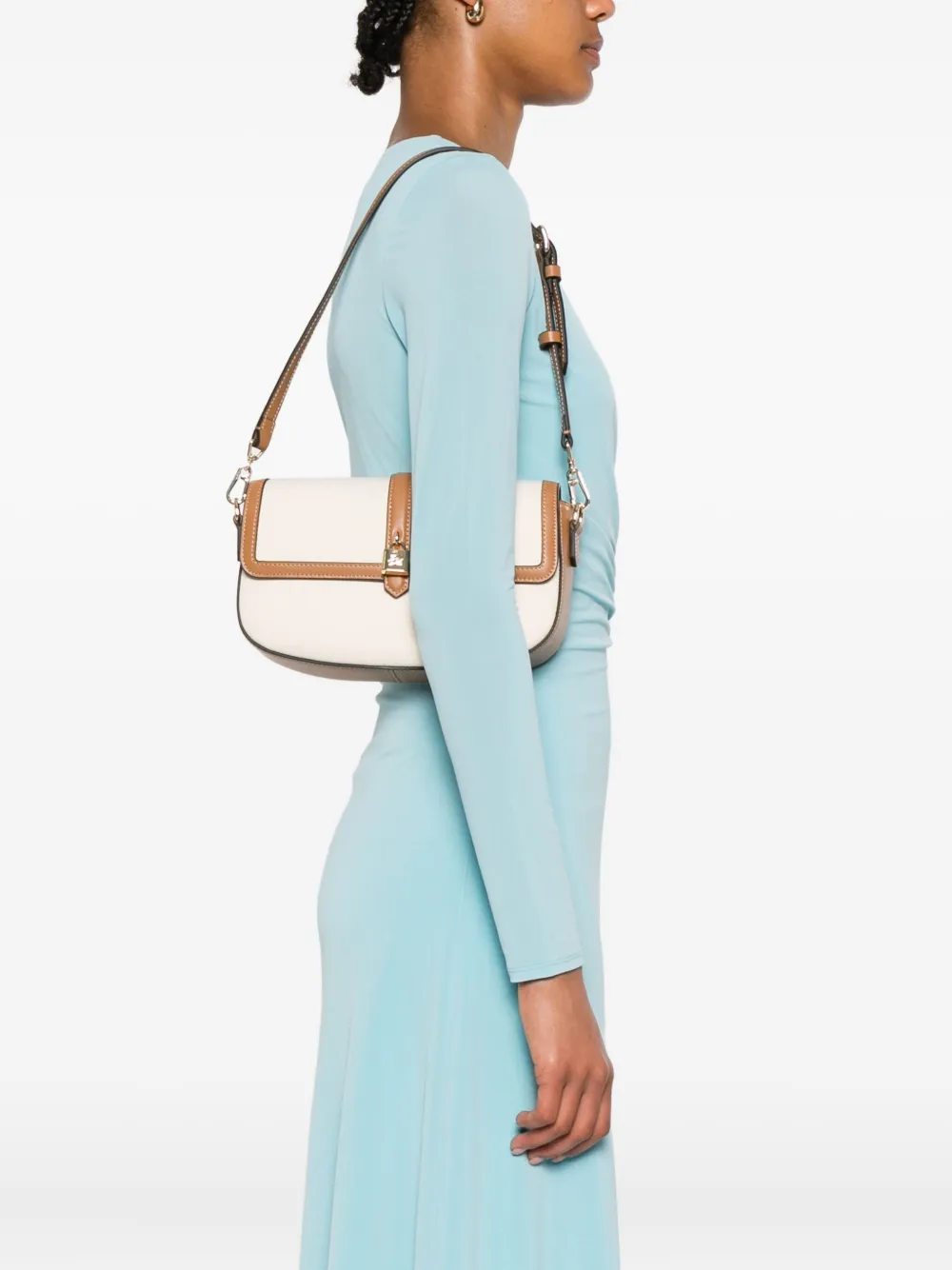 Karl Lagerfeld leather-trimmed canvas shoulder bag | Image 2