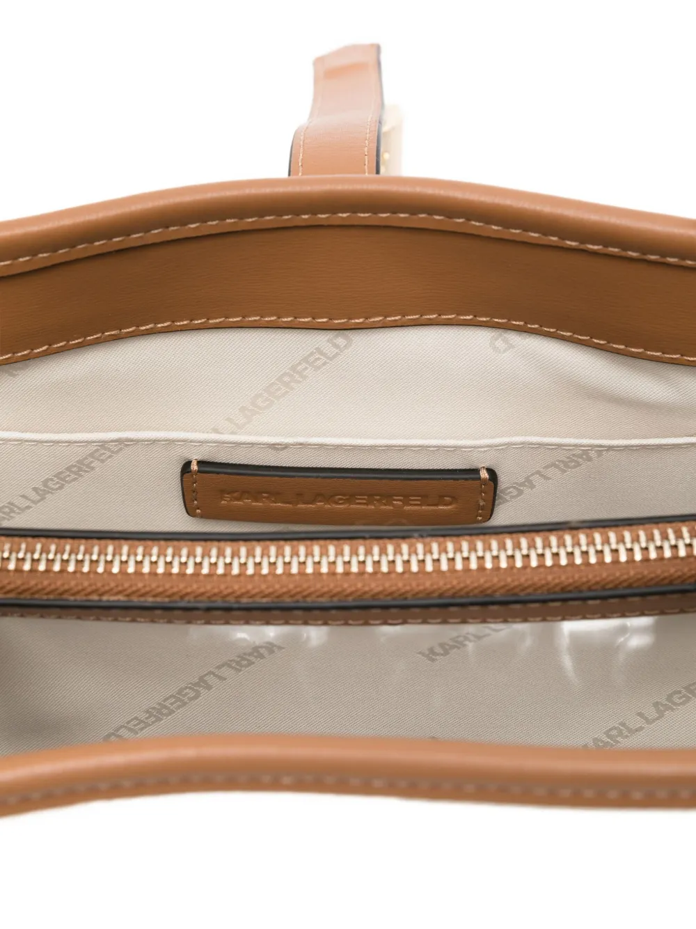 Karl Lagerfeld Padlock shopper met leren afwerking Beige