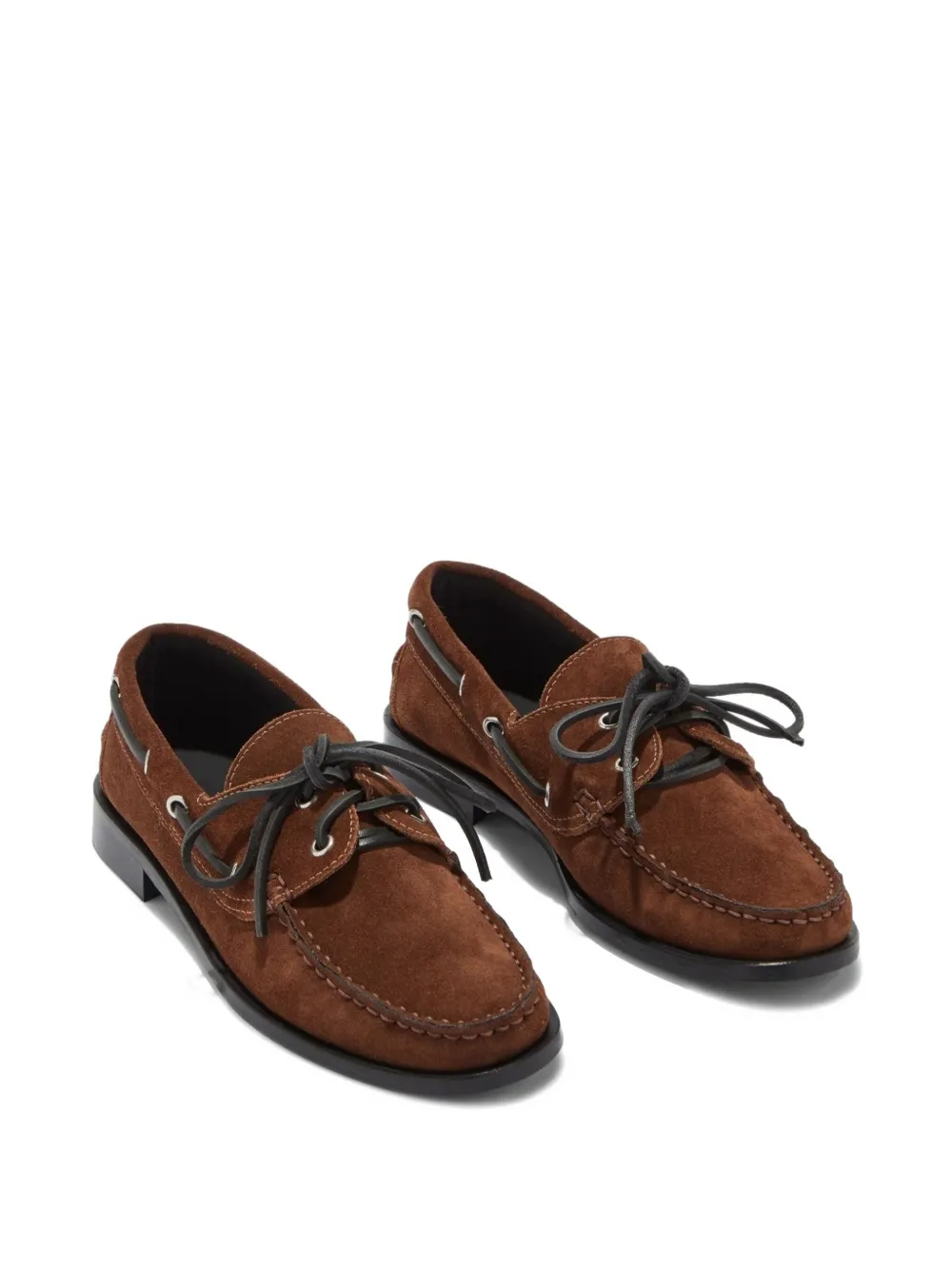 Aeyde Harris lace-up suede loafers Brown