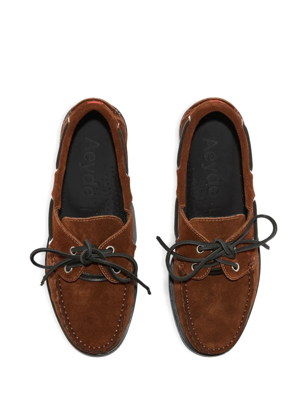 Aeyde Harris lace-up suede loafers Brown