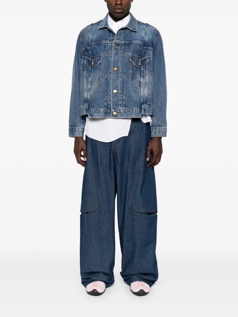 sacai cotton jacket Blauw