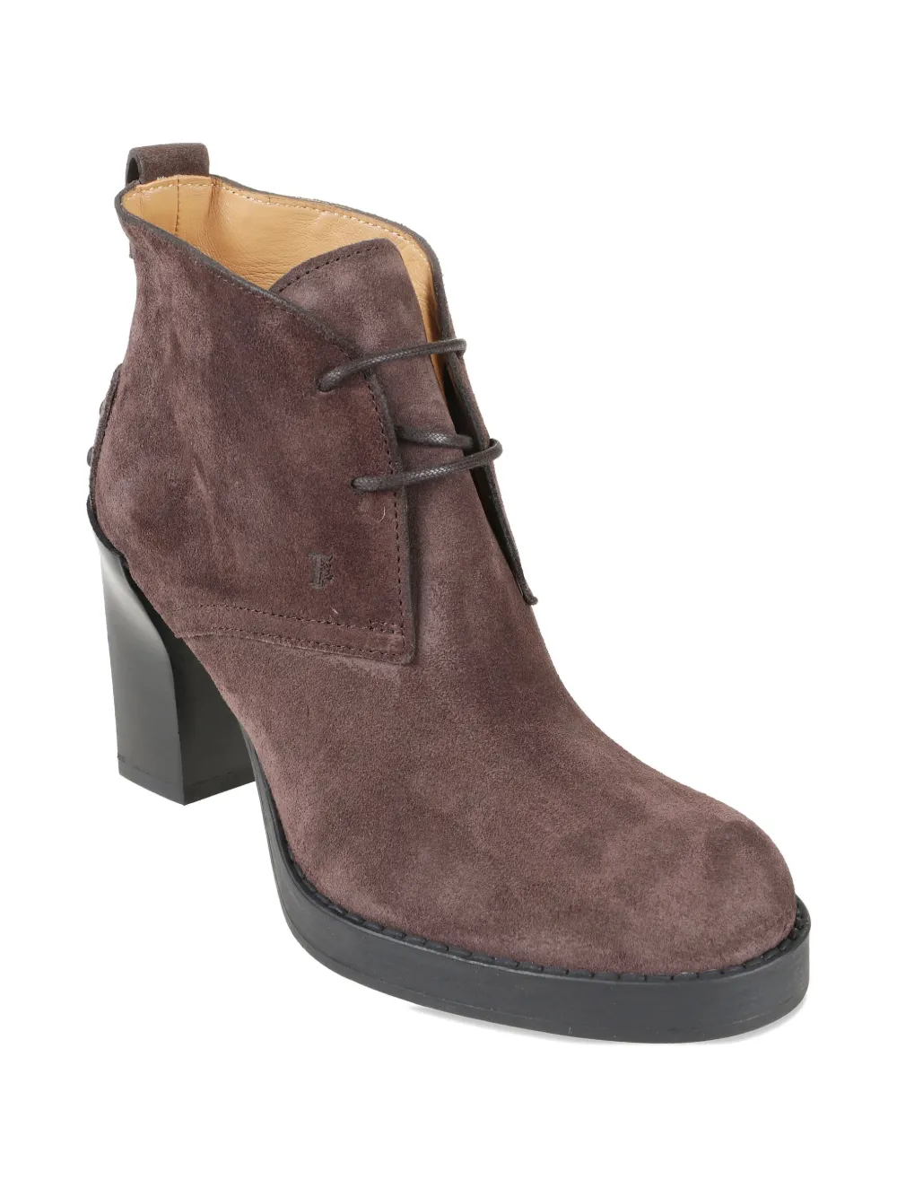 Tod's 80mm Lace-up Block-heel Boots In Brown