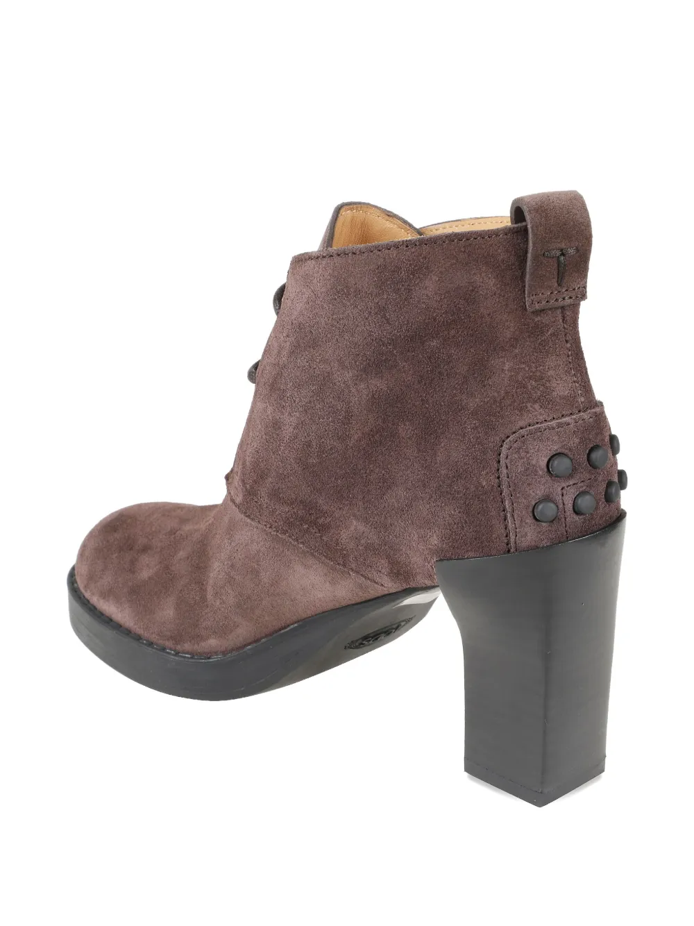 Tod's 80mm Lace-up Block-heel Boots In Brown