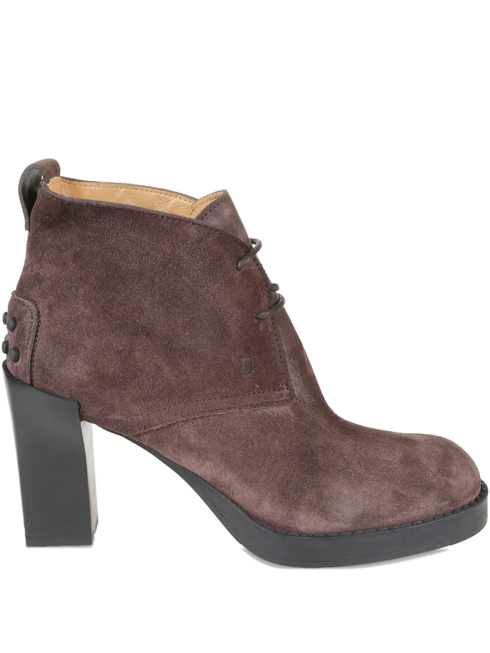 Tod's 80mm lace-up block-heel boots Brown