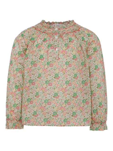 Bonpoint floral-print ruffled blouse