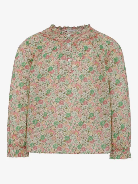 Bonpoint floral-print ruffled blouse