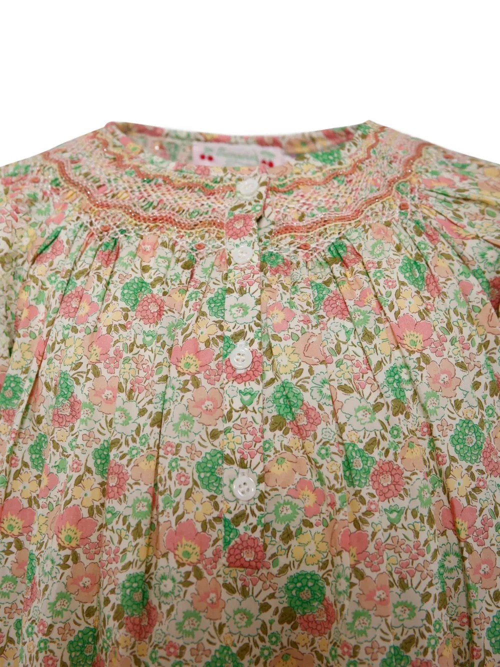 Bonpoint Katoenen jurk met bloemenprint Roze