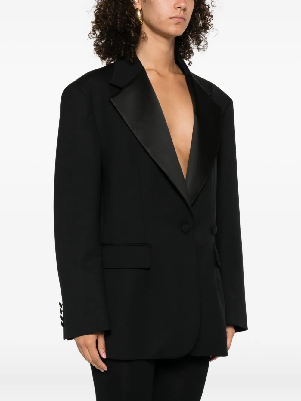 P.A.R.O.S.H. wide-lapel blazer Zwart