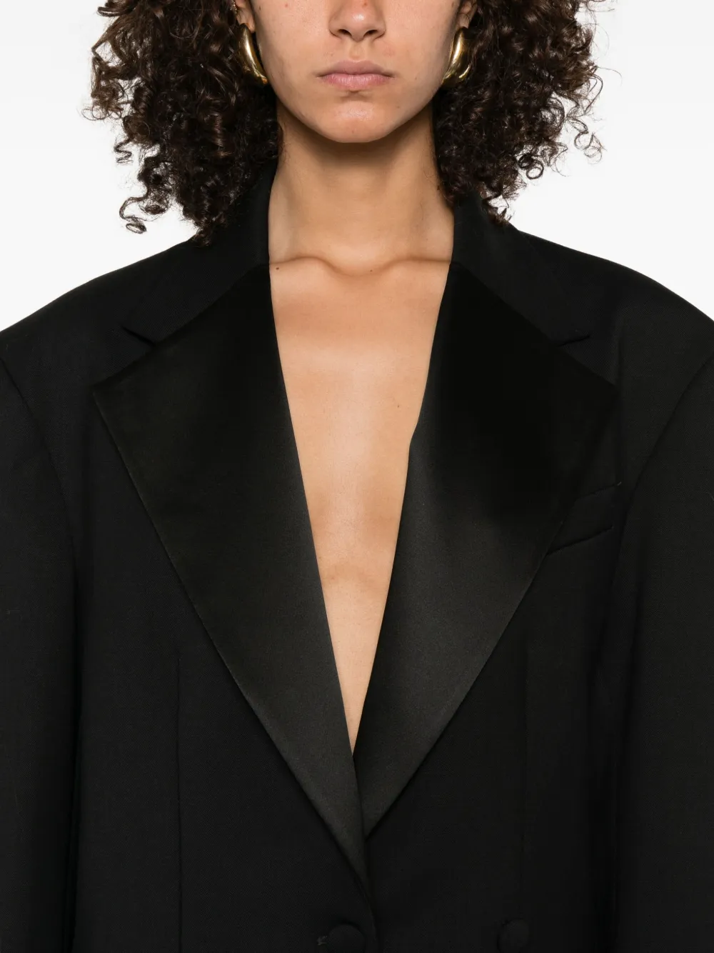 P.A.R.O.S.H. wide-lapel blazer Zwart