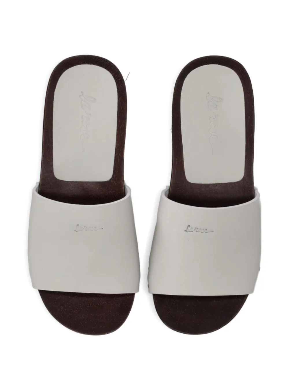 LA ROSE leather sandals White