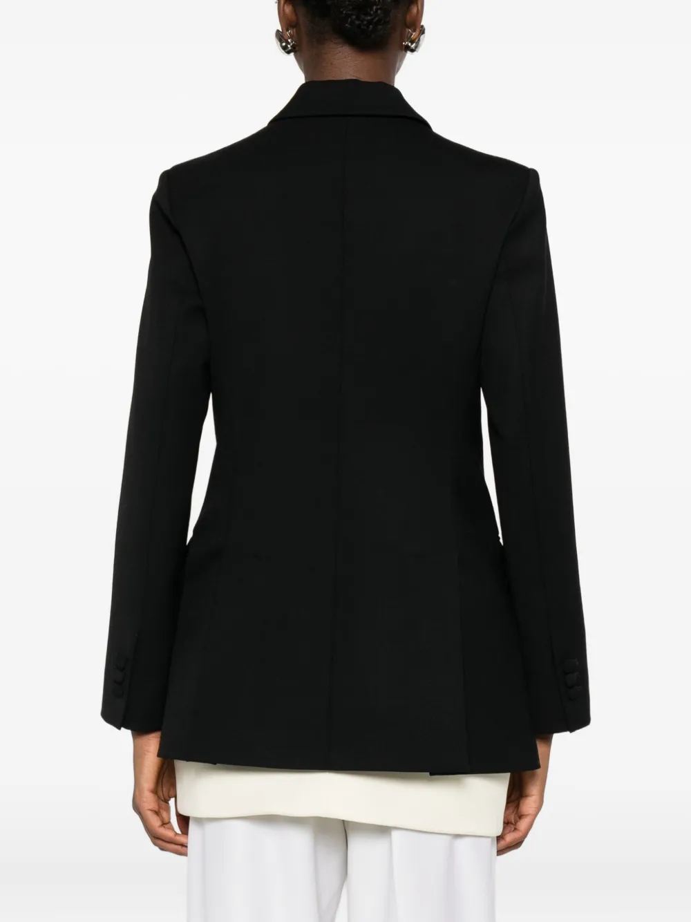 P.a.r.o.s.h Satin-lapel Double-breasted Jacket In Black
