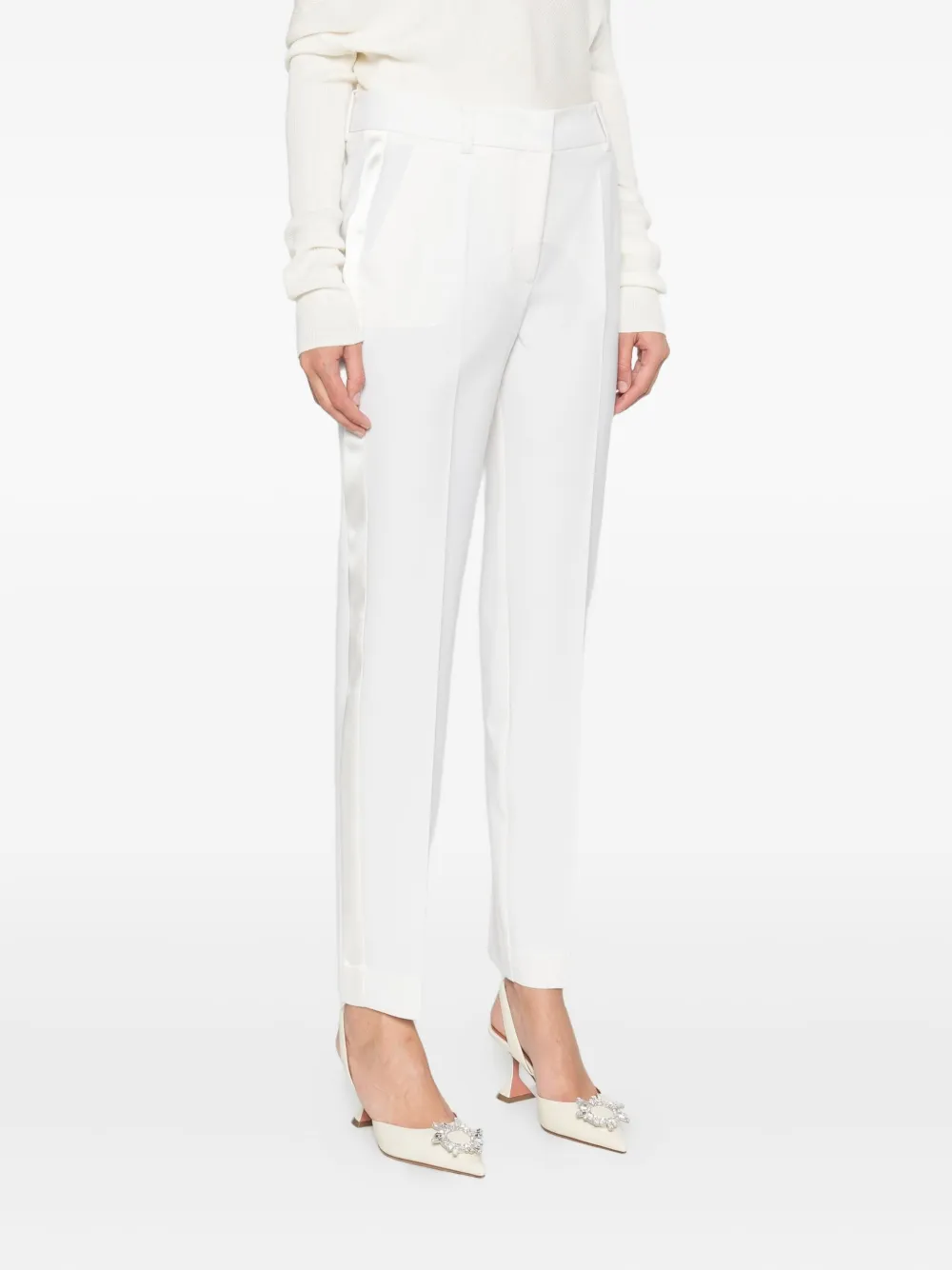 P.A.R.O.S.H. Broek met riemlussen Beige