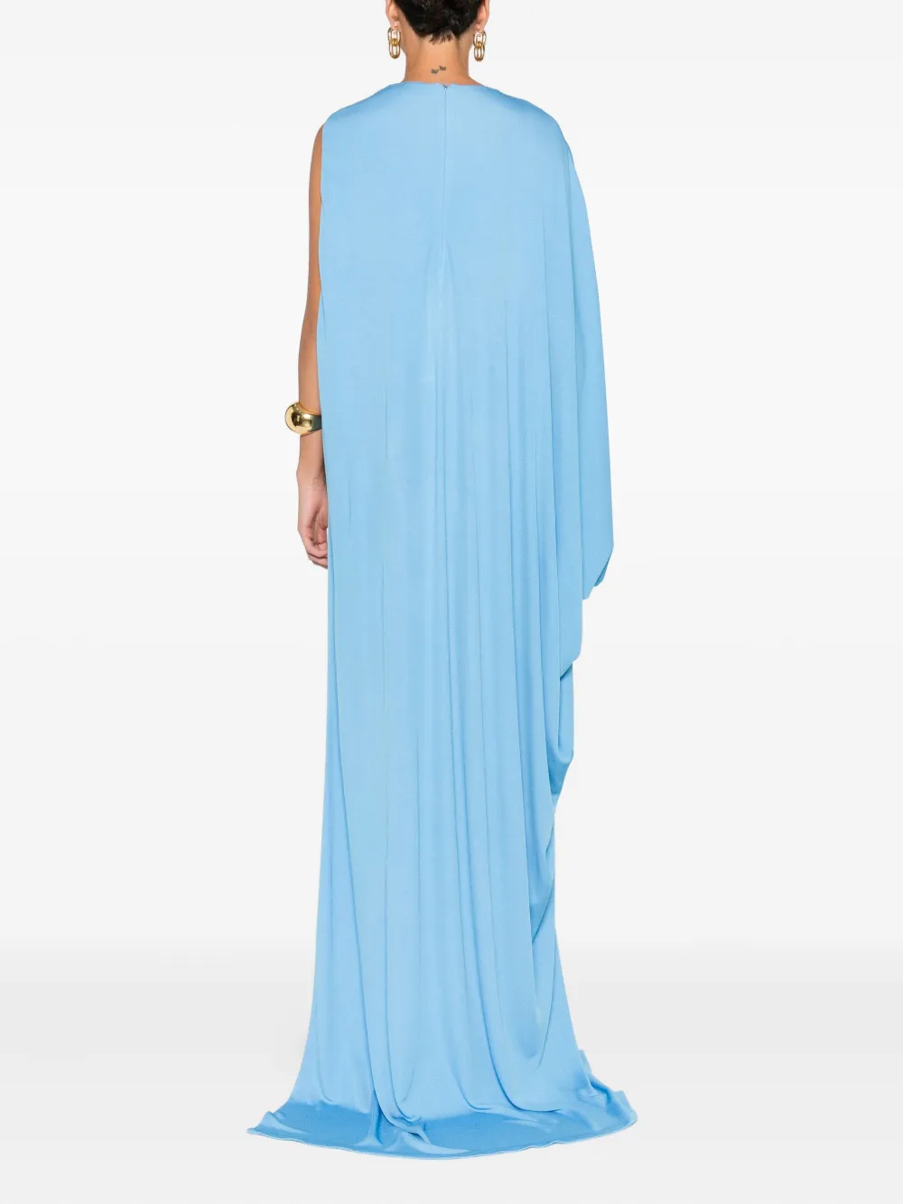 Tom Ford Open-side Long-sleeve Gown In Blue