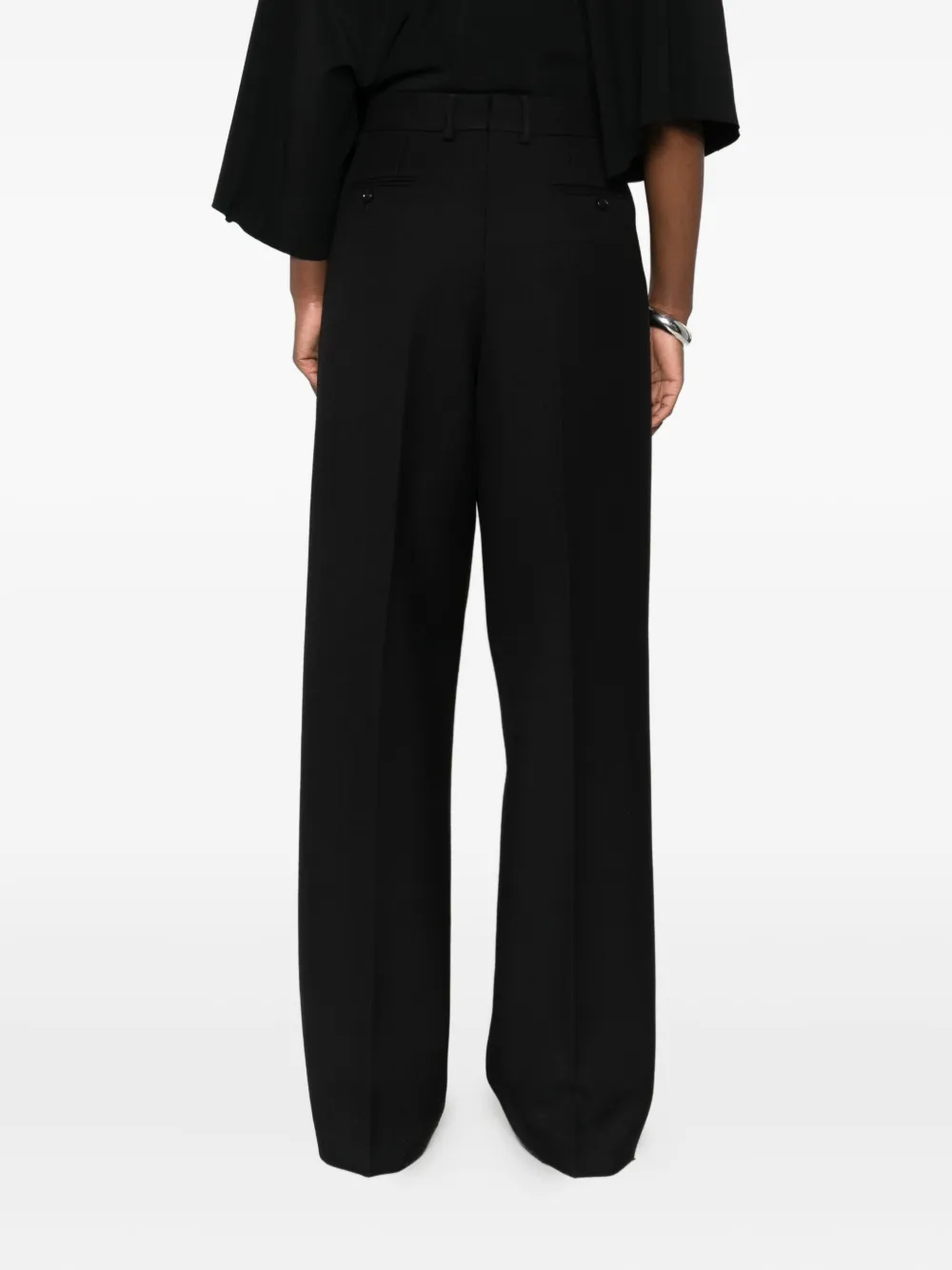 Tom Ford Pleat-detail Wide-leg Trousers In Black