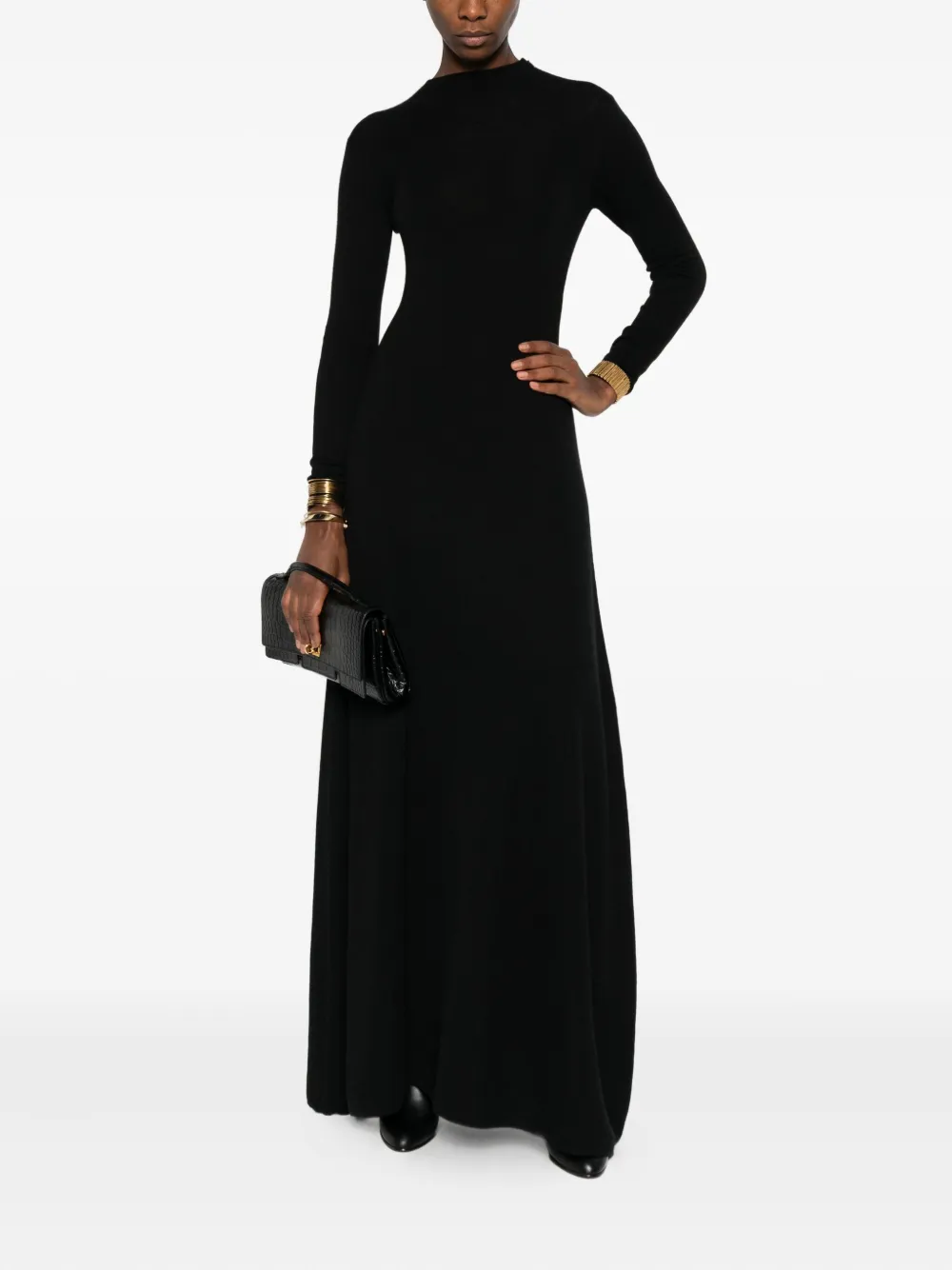 TOM FORD Maxi-jurk met lange mouwen - Zwart