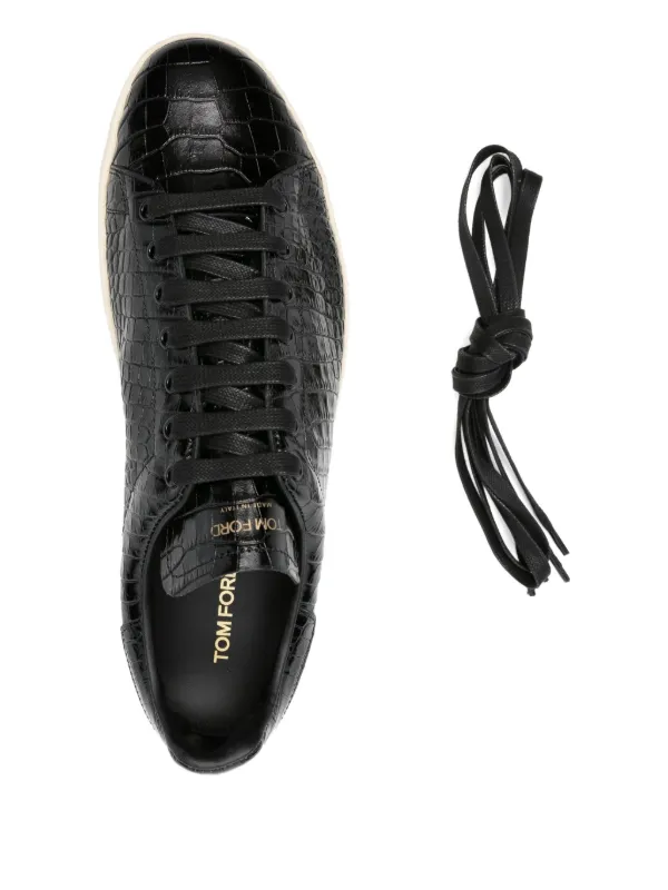 TOM FORD crocodile-embossed Leather Sneakers | Black | FARFETCH ZA