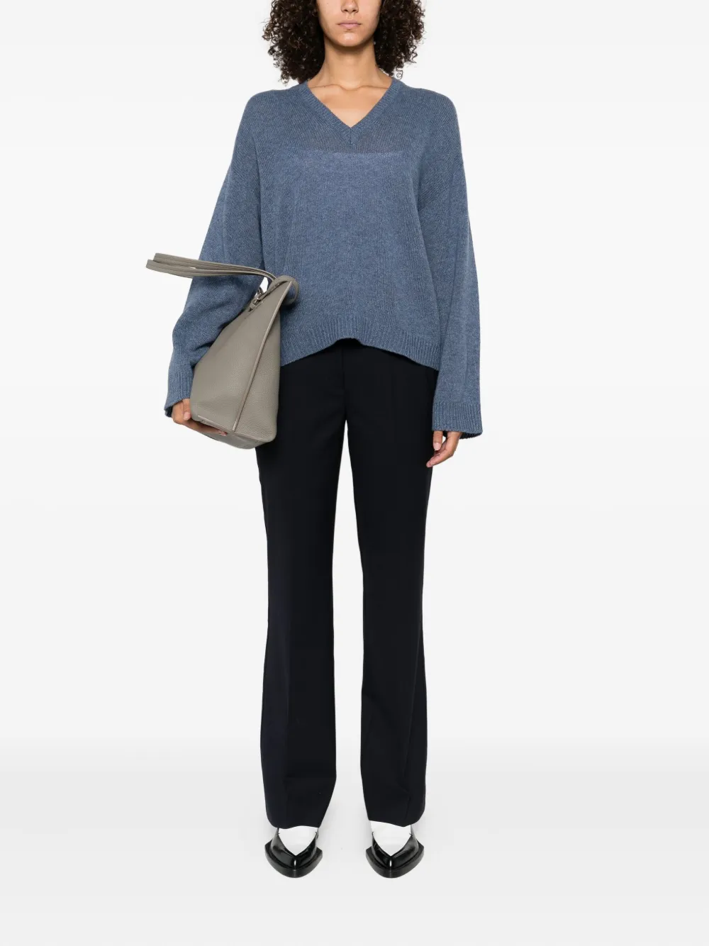 P.A.R.O.S.H. Wollen broek met zakdetail - Blauw