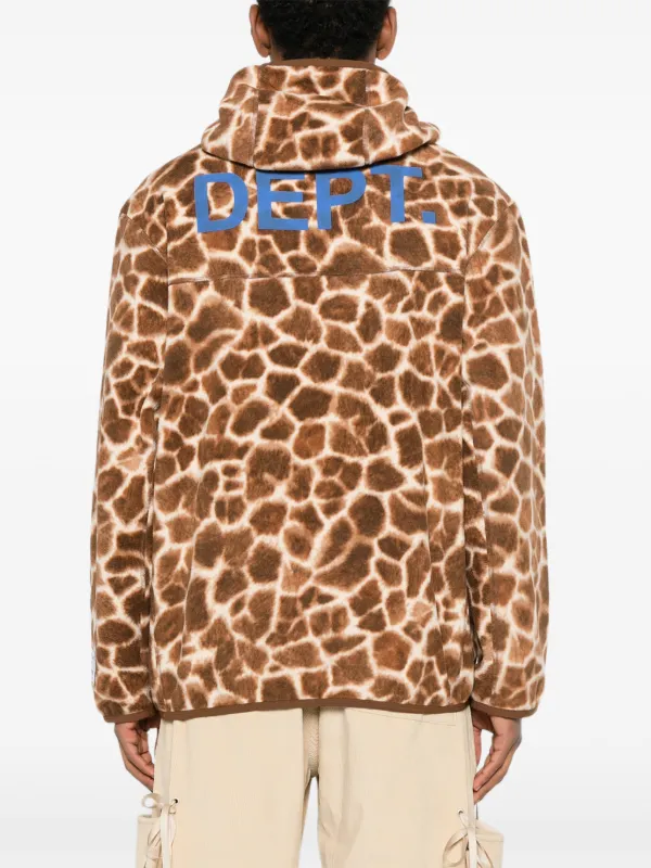 GALLERY DEPT. giraffe-print Fleece Hoodie | Neutrals | FARFETCH