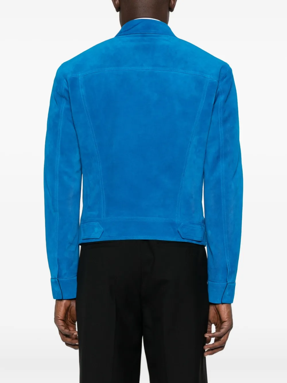 TOM FORD Suède shirtjack Blauw
