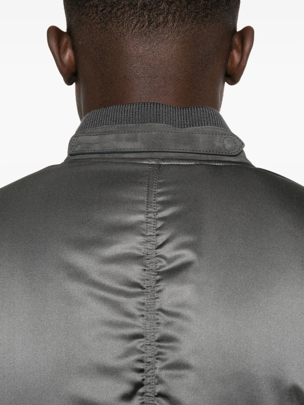 Tom Ford Luxurious Silk Satin Bomber Jacket In Gray