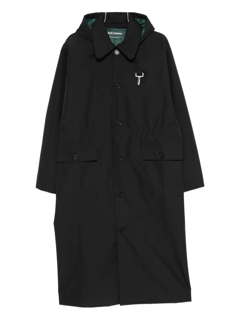 Reese Cooper Flap-pocket Hooded Raincoat In Black