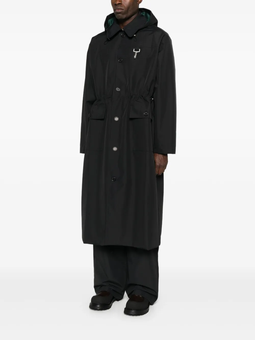 Reese Cooper Regenjas met klepzak en capuchon Zwart