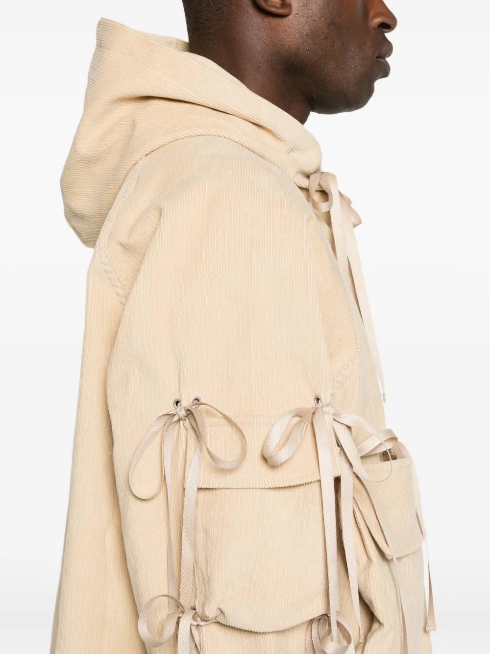 Reese Cooper Strap-detail Hooded Jacket In Neutral