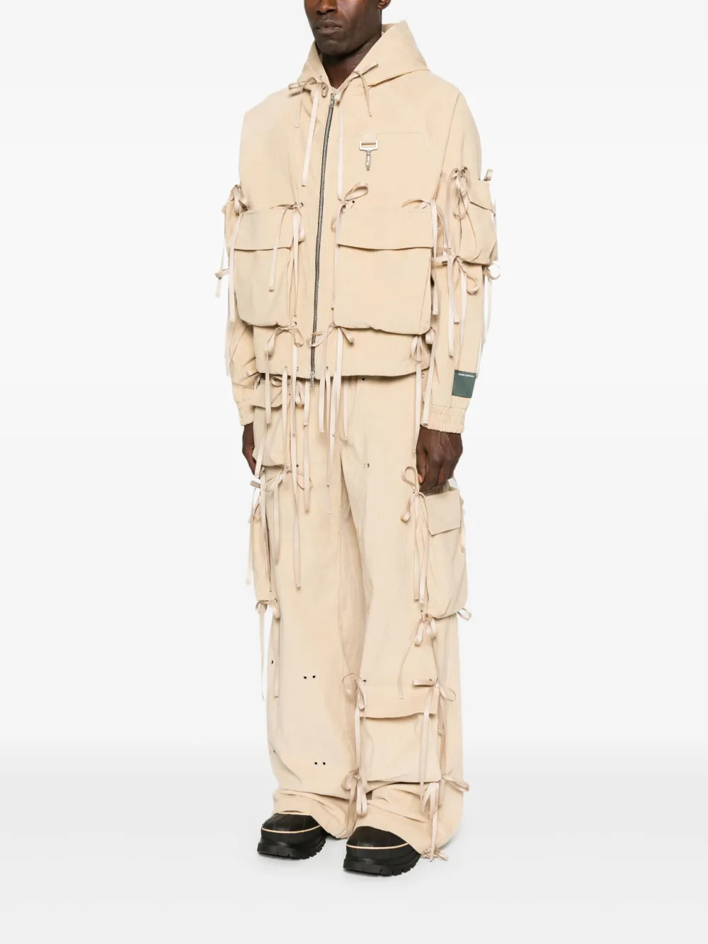 Reese Cooper Strap-detail Hooded Jacket In Neutral