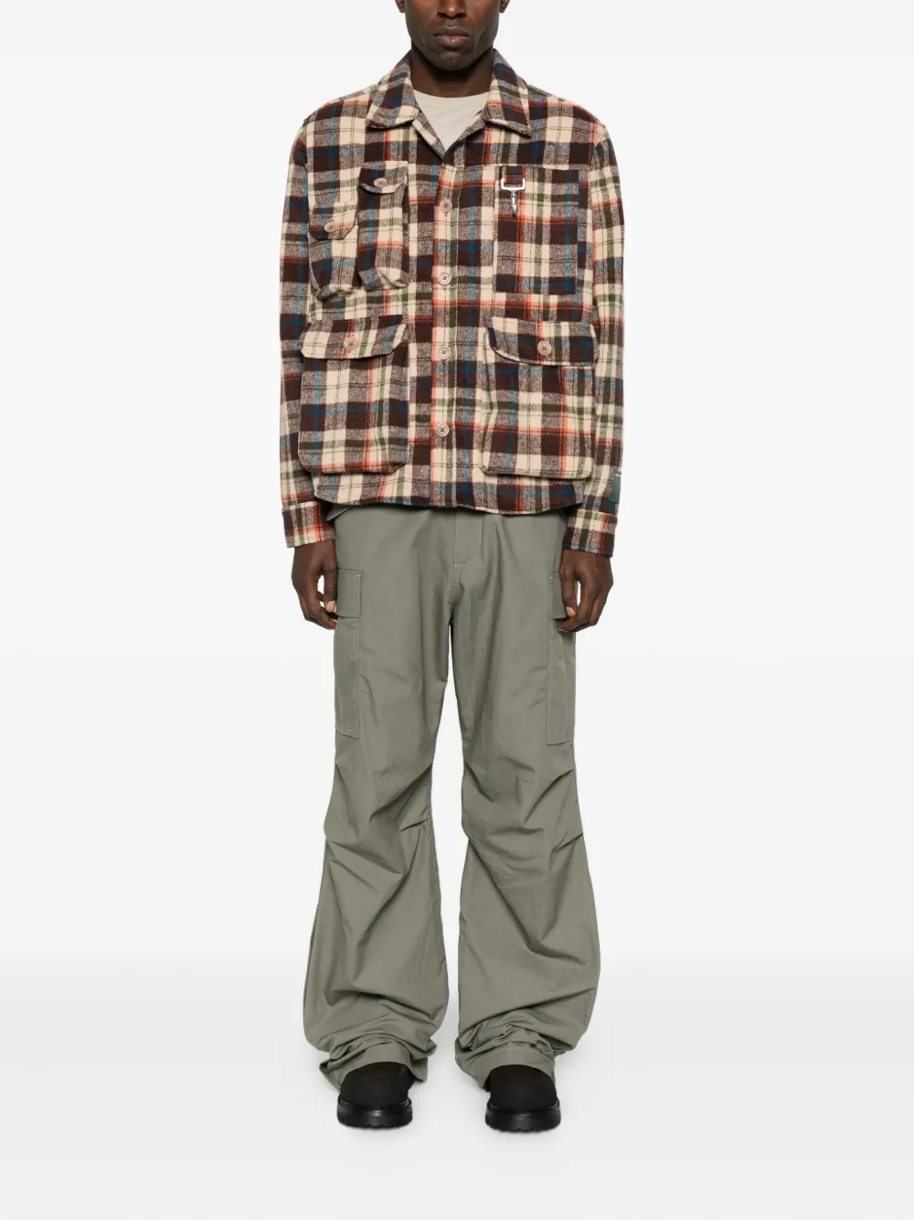Reese Cooper plaid multi-pocket shirt - Bruin