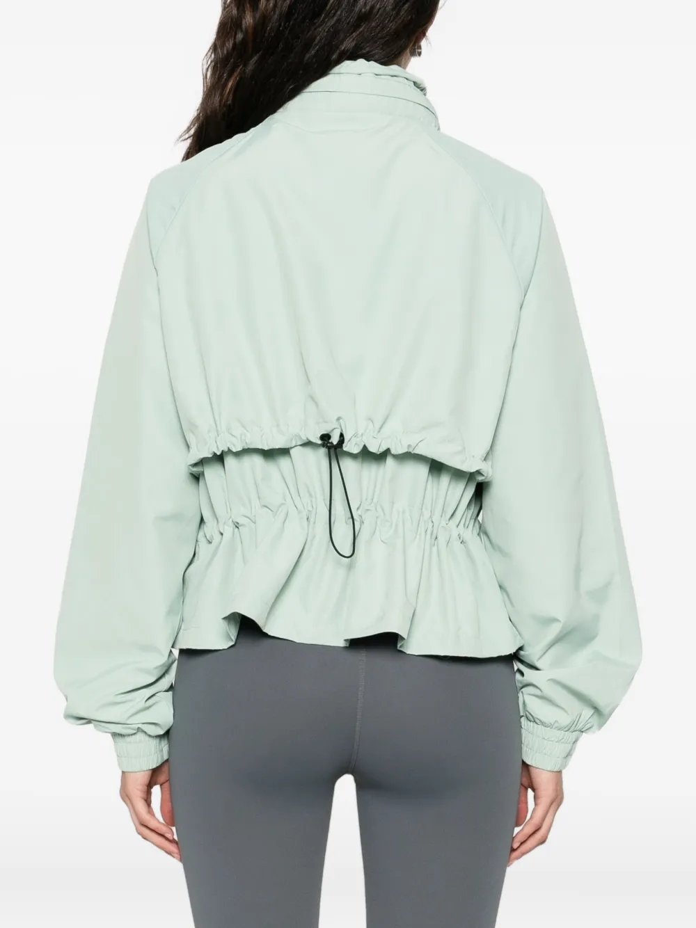 P.e Nation Drawstring-waist Funnel-neck Jacket In Green
