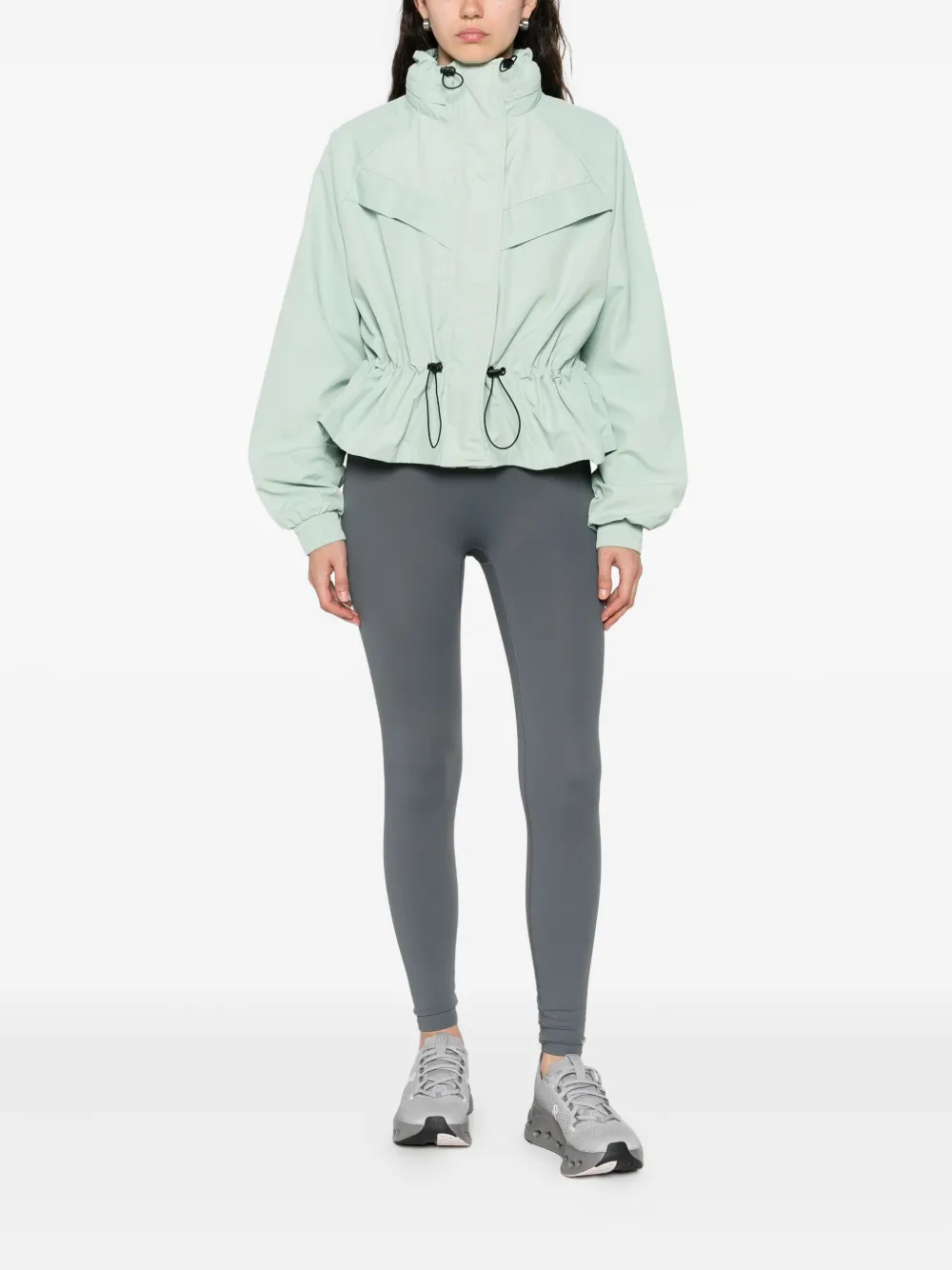P.e Nation Drawstring-waist Funnel-neck Jacket In Green