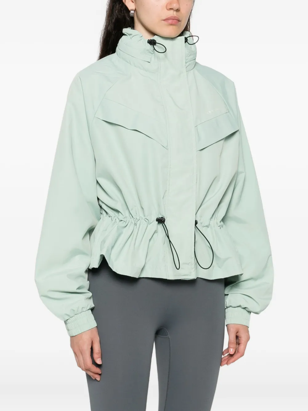 P.e Nation Drawstring-waist Funnel-neck Jacket In Green