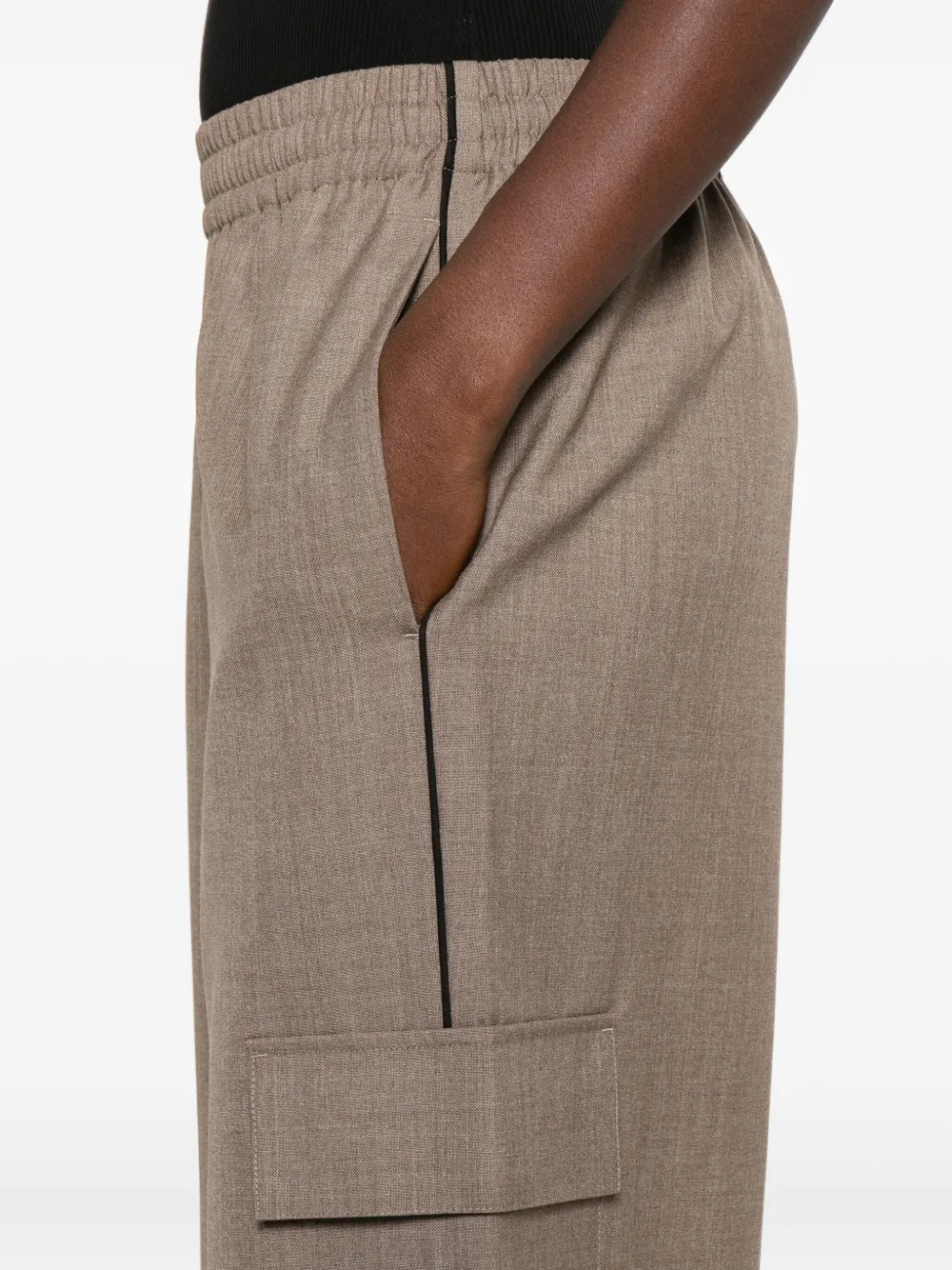 P.e Nation Residency Elastic-waist Cargo Trousers In Neutral