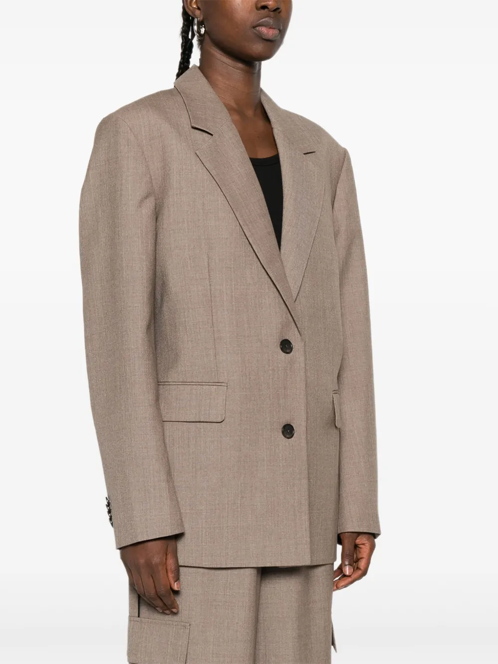 P.e Nation Residency Notched-lapel Button Blazer In Nude