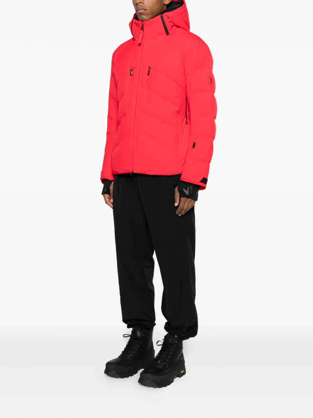 Bogner Jervis-d Hooded Zip Padded Ski Jacket In Red