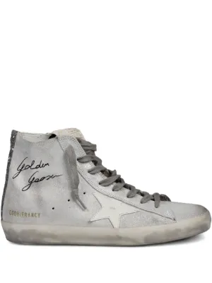 Golden Goose Francy distressed-effect Sneakers | White | FARFETCH