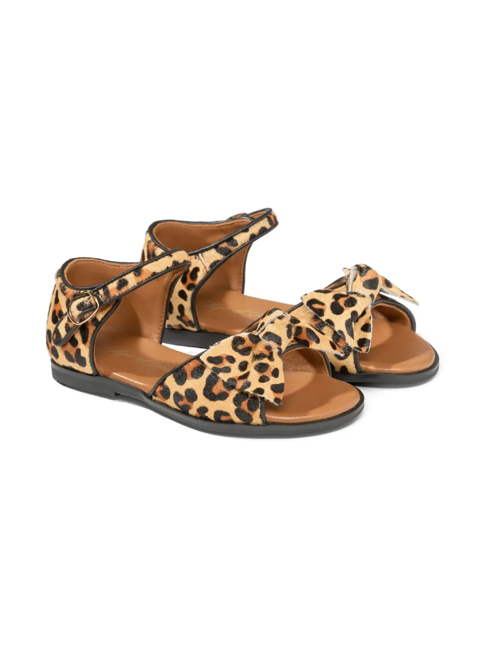 Age of Innocence leopard-print sandals Brown
