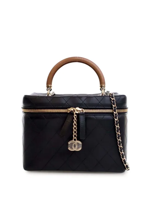 CHANEL Pre-Owned 2018-2019 Large Quilted Lambskin Knock On Wood Case vanity bag