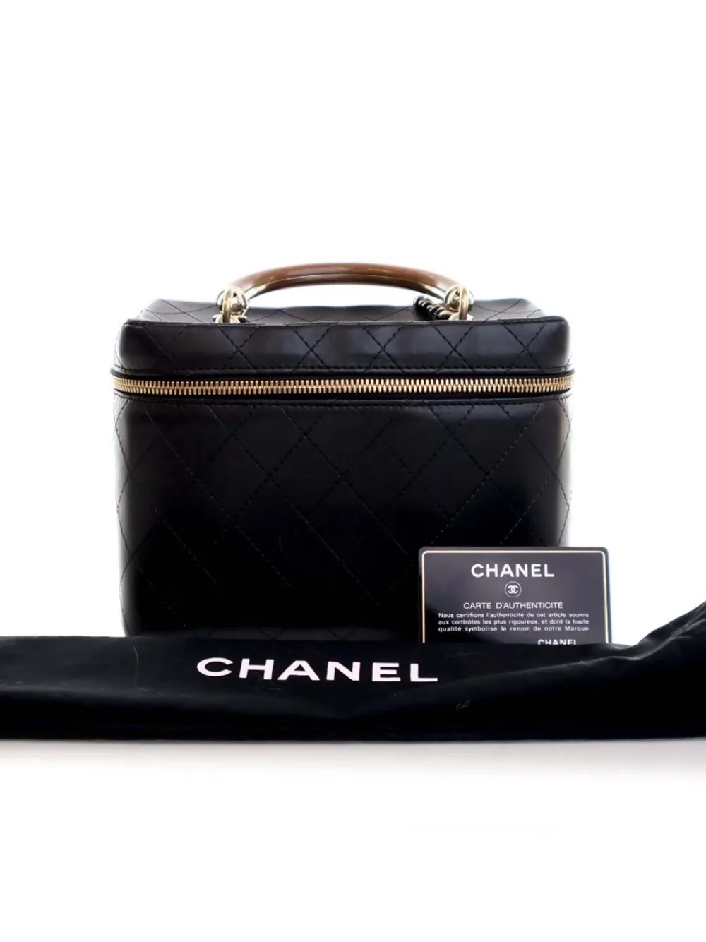 CHANEL Pre-Owned 2018-2019 Large Quilted Lambskin Knock On Wood Case vanity bag | Pre-Owned | Image 2