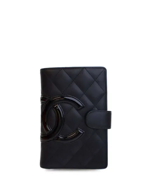 CHANEL Pre-Owned 2014 Calfskin Cambon Ligne Compact Zipped Wallet long wallets