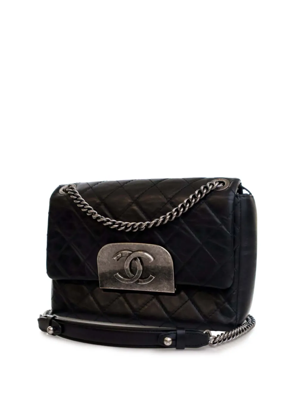 Pre-owned Chanel 2012 Quilted Aged Calfskin Cc Square Flap Crossbody Bag