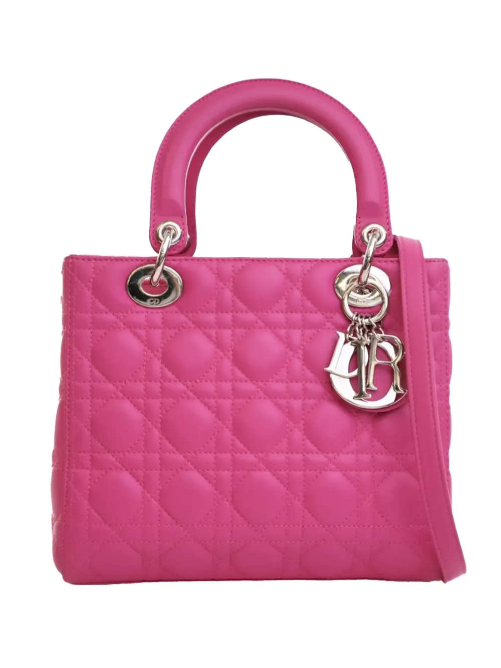 Christian Dior Pre-Owned 2012 ミディアム ラムスキン カナージュ レディ ディオール サッチェルバッグ - Christian Dior Pre-Owned 2012 ミディアム ラムスキン カナージュ レディ ディオール サッチェルバッグ -