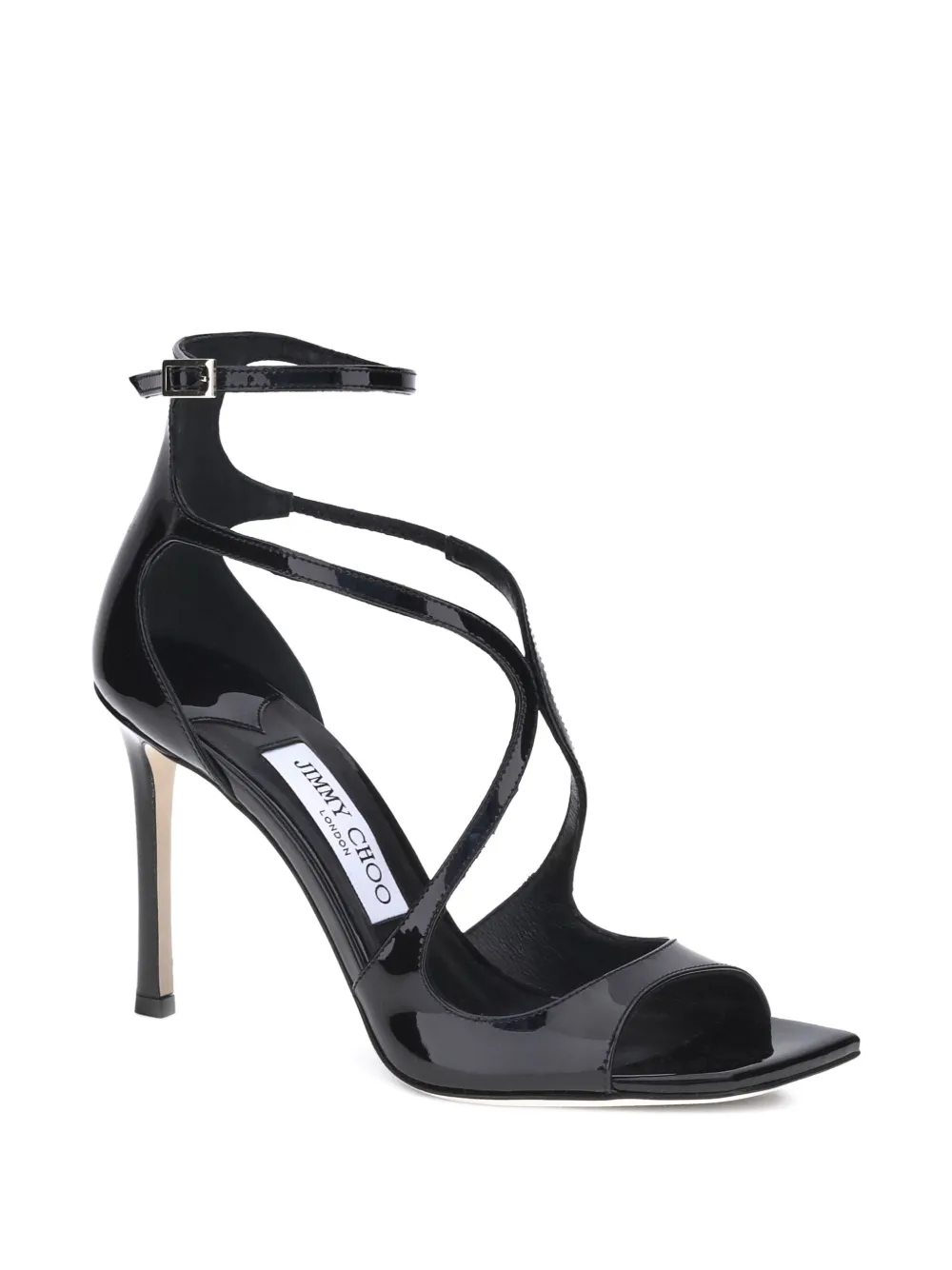 Jimmy Choo Azia cross-strap square-toe sandals Black