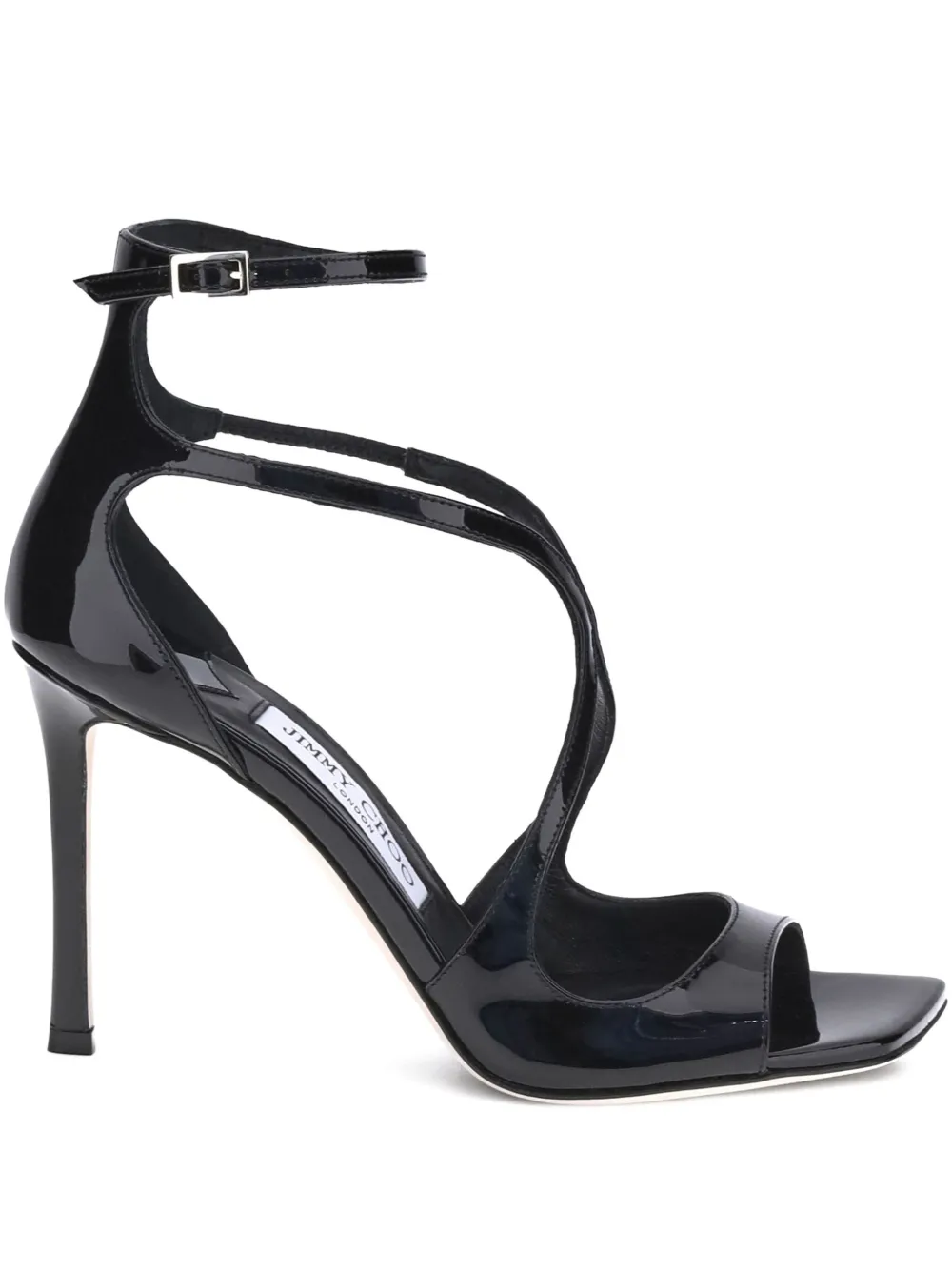 Jimmy Choo Azia cross-strap square-toe sandals Black