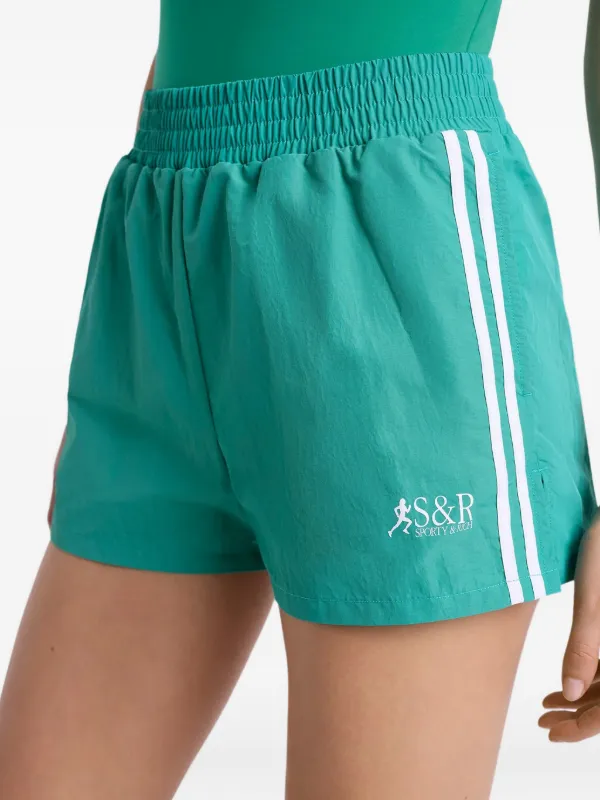 Sporty & Rich stripe-detail Shorts | Green | FARFETCH