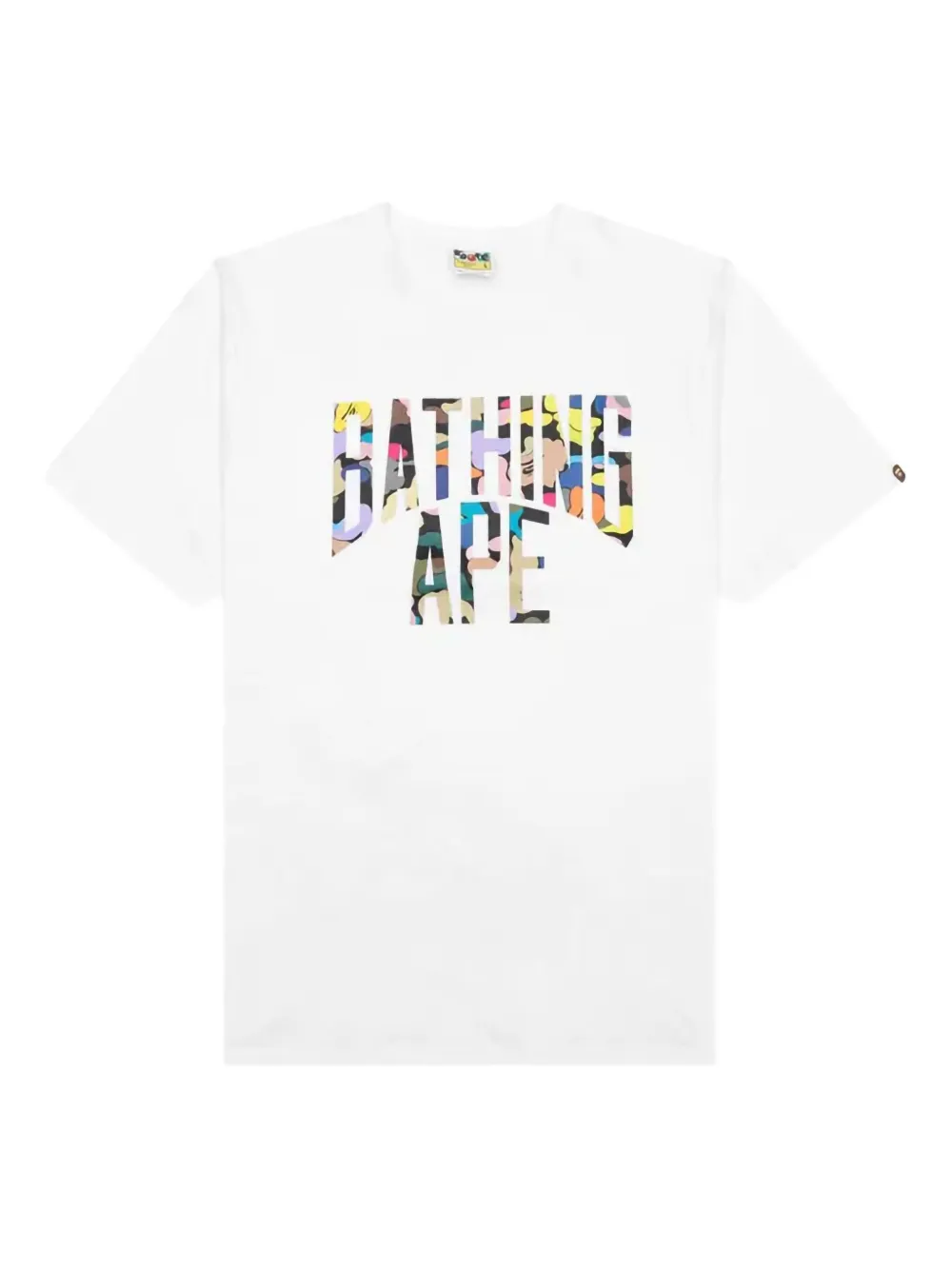 A BATHING APE® 멀티 카모 NYC 로고 티셔츠 | 화이트 | Image 1