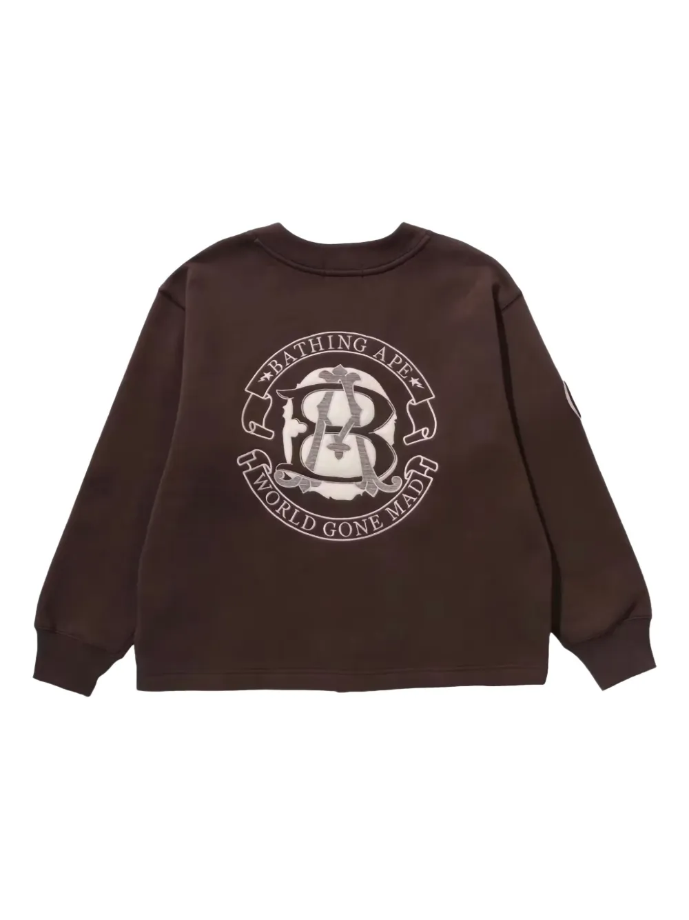 A BATHING APE® College Badges buttoned sweatshirt | Brown | Image 1