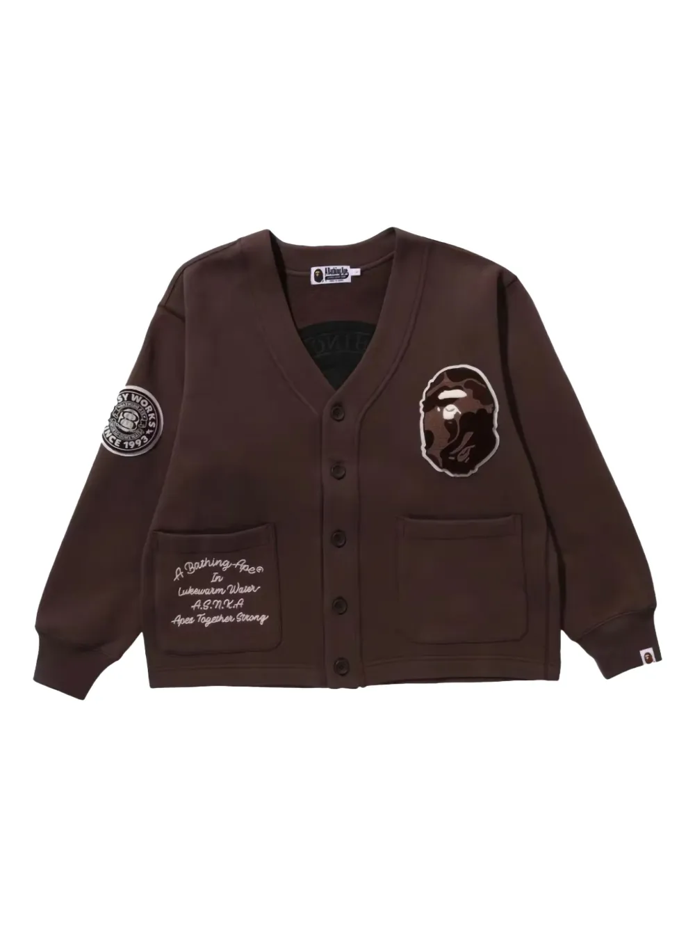 A BATHING APE College Badges buttoned sweatshirt - Bruin
