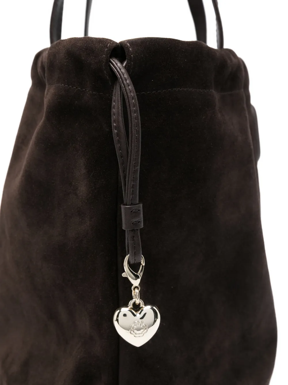 Maje Suède shopper met handvat Bruin